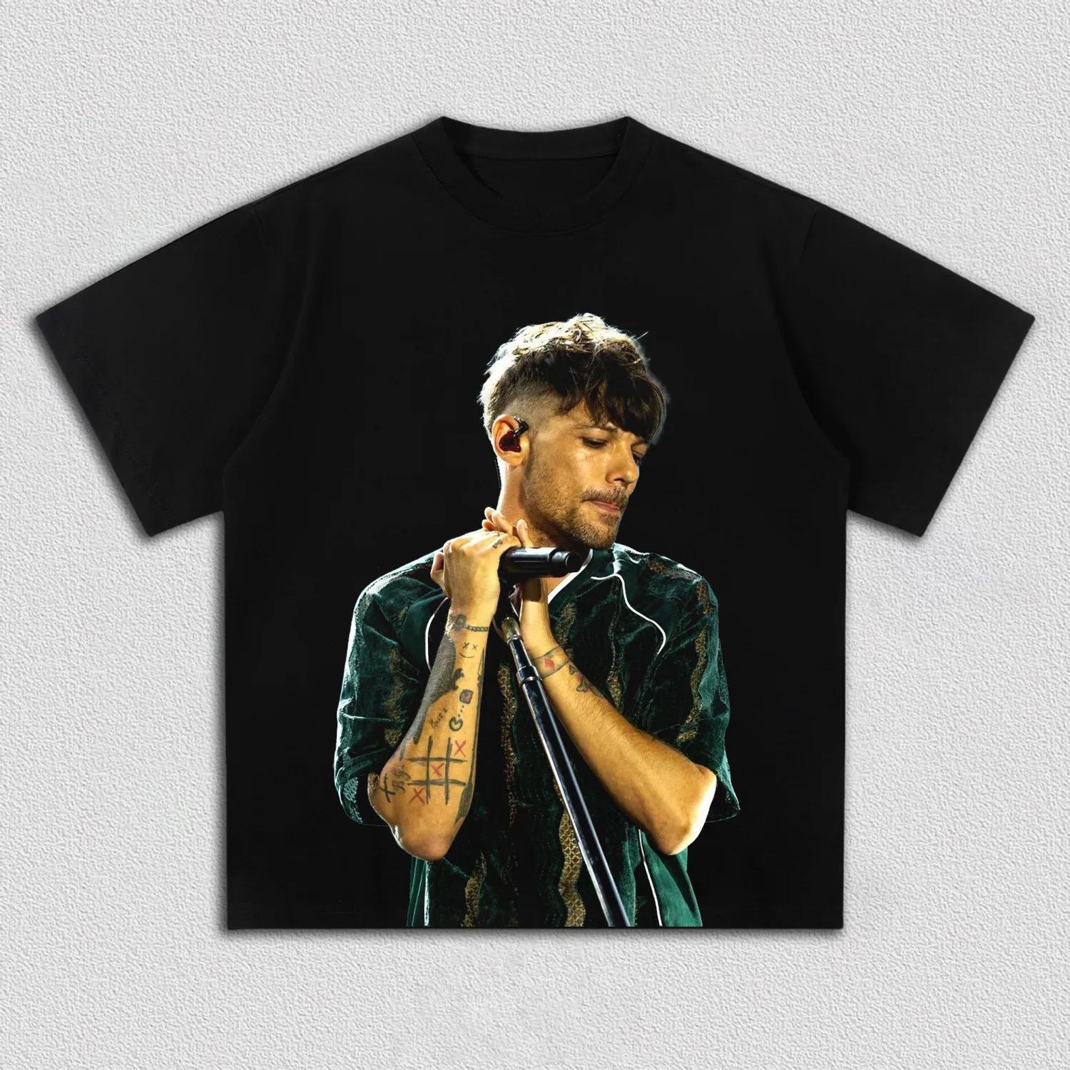

Louis Tomlinson Live Stage Graphic T Shirt Men Women Retro Pop Music Cotton Short Sleeve Streetwear Tee S разноцветный