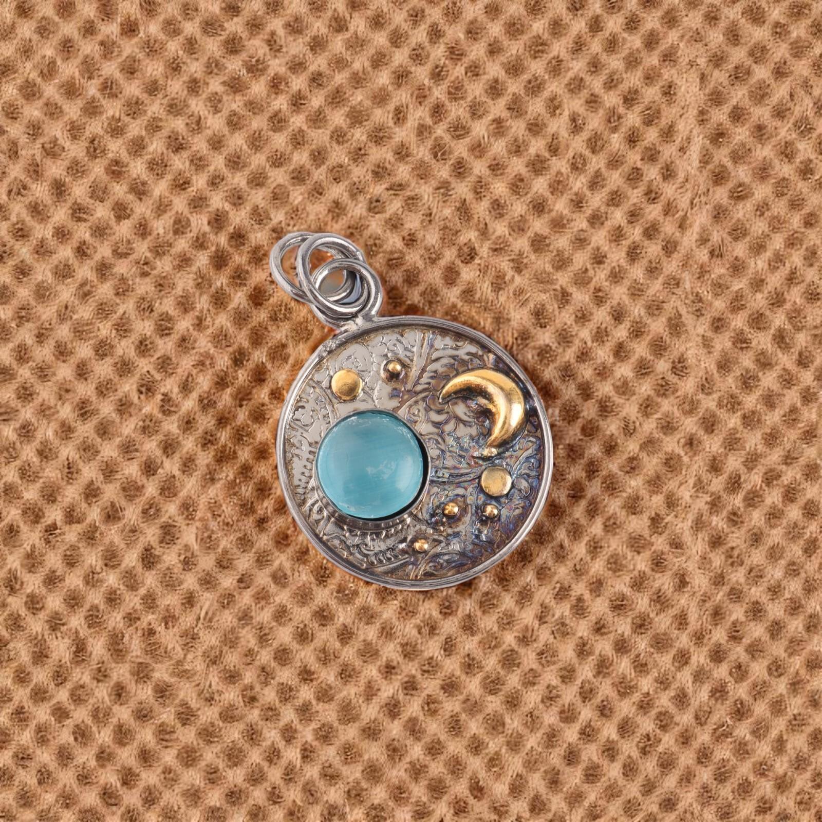

Blue Cat s Eye Gemstone 925 Sterling Silver Jewelry Handmade Women Pendant 1.30 PP-33-41