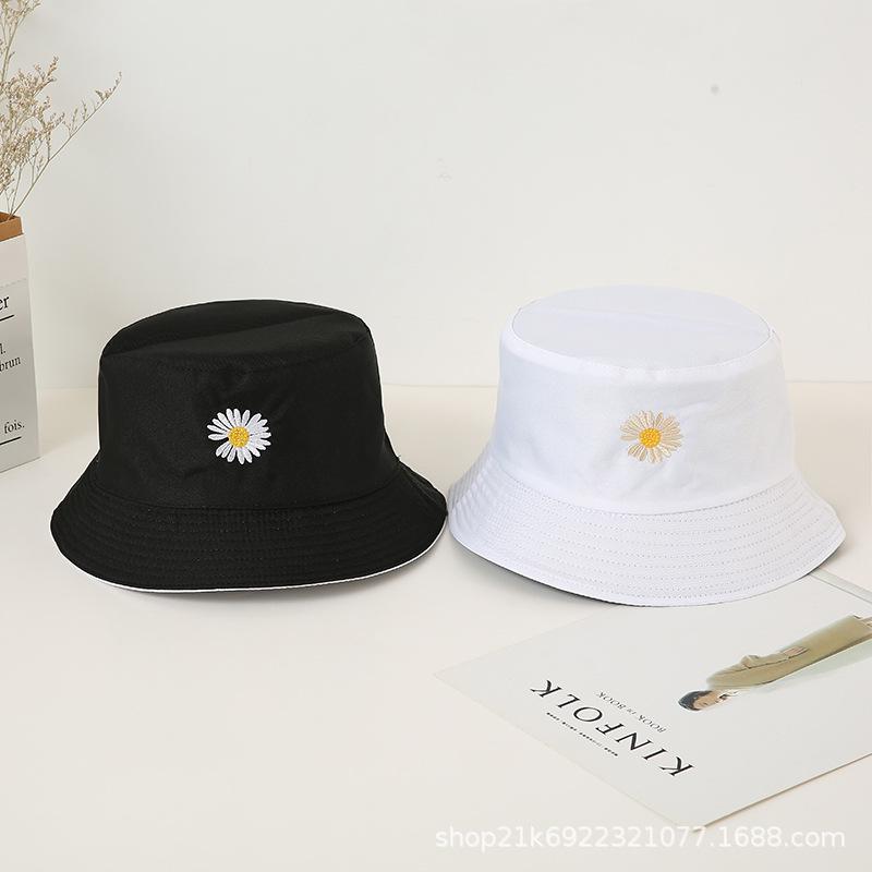 Double-sided fisherman's basin hat women's hat fashion letter embroidery quality hat personality trend hat
