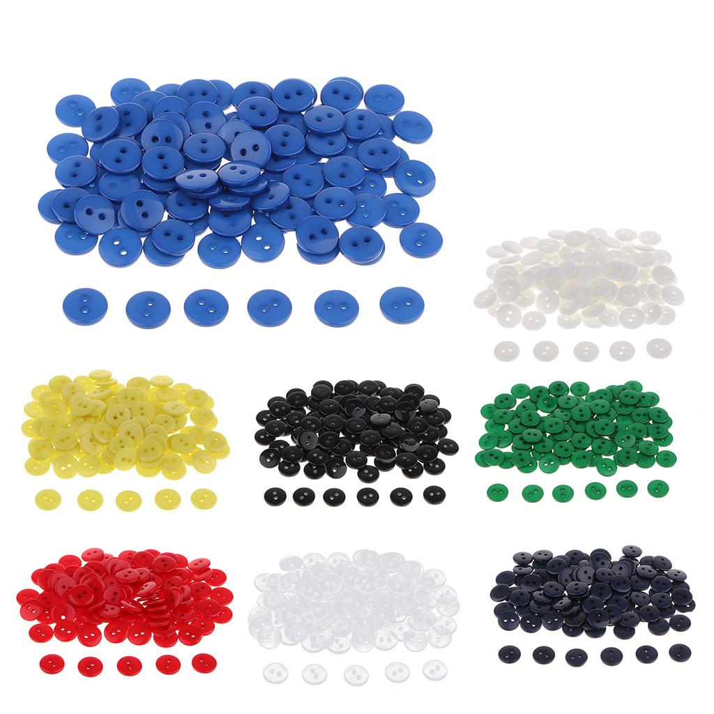 100 Pcs 1 Cm two holes Sewing Flatback Resin Buttons for Sewing Diy Craft