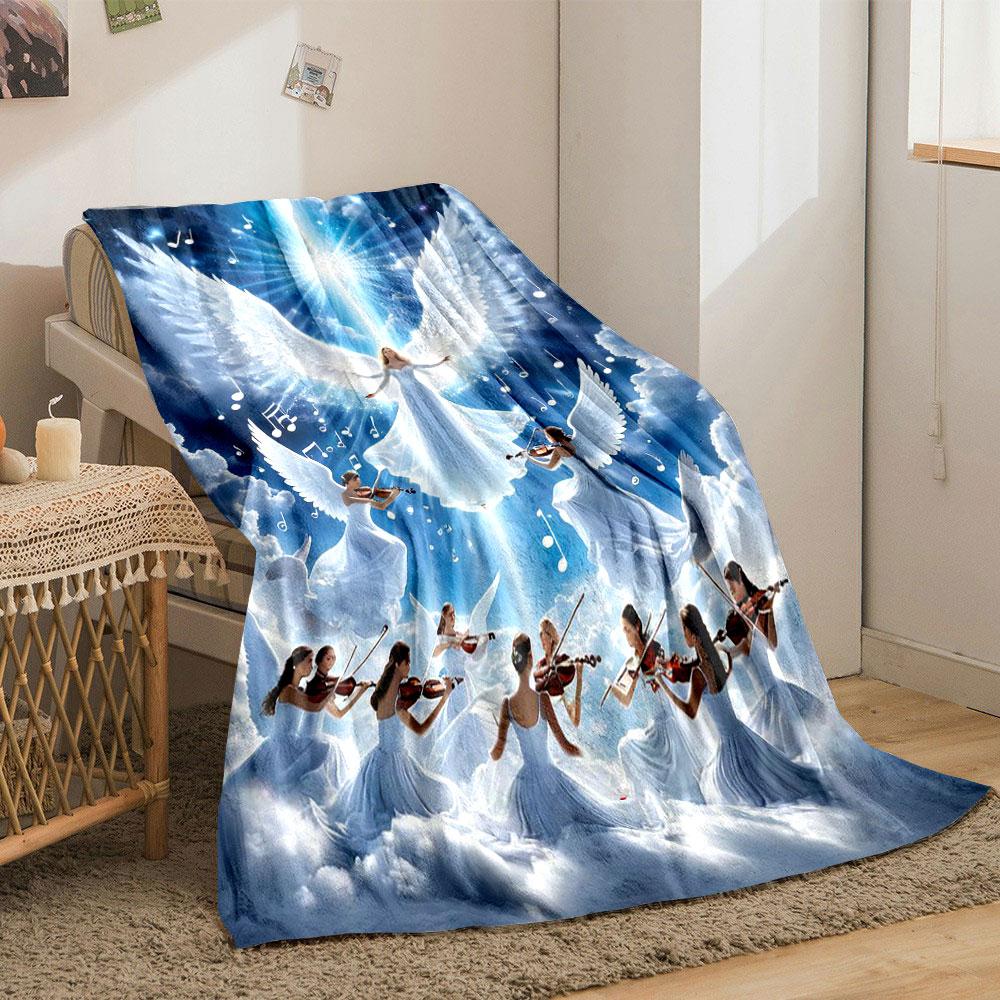Angelic Violin Choir Blanket  Printed Blanket for Living Room Bed Couch lunch break Soft Cozy Blanket for Friend's festival Gift