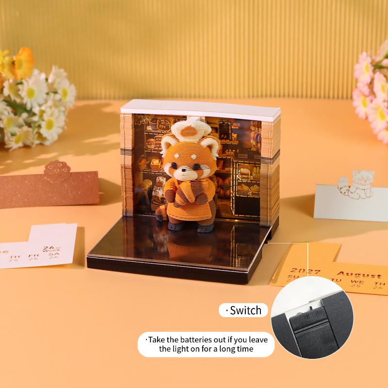 Sophisticated Desk Calendar 2027 with LED Illumination and Unique Design for Home Use A