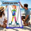 Custom Name Personalized Pippi Longstocking Print Beach Towel, for Trip Camping Beach Party Home Decor, Birthday Gift for Family & Friends