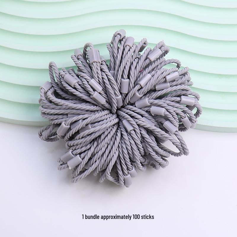 Korean Style Cable Knit Children's Hair Ties - Elastic, Hair-Friendly Candy Color Square Buckle Accessories.