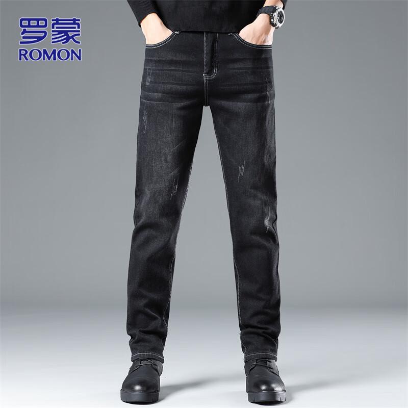 ROMON Men's Slim Straight Jeans