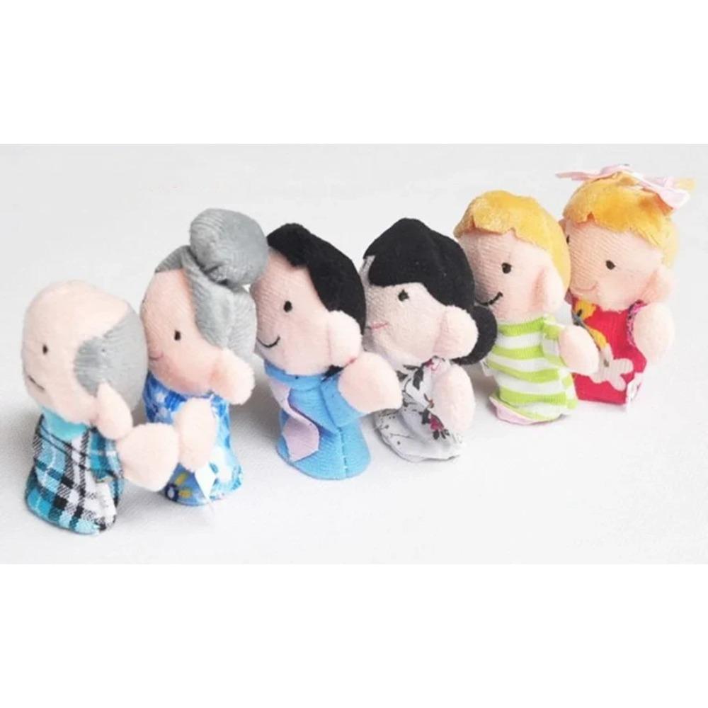 6pcs Finger Puppets Set Baby Plush Doll Hand Cartoon Family Hand Puppet Cloth Theater Educational Toys for Kids