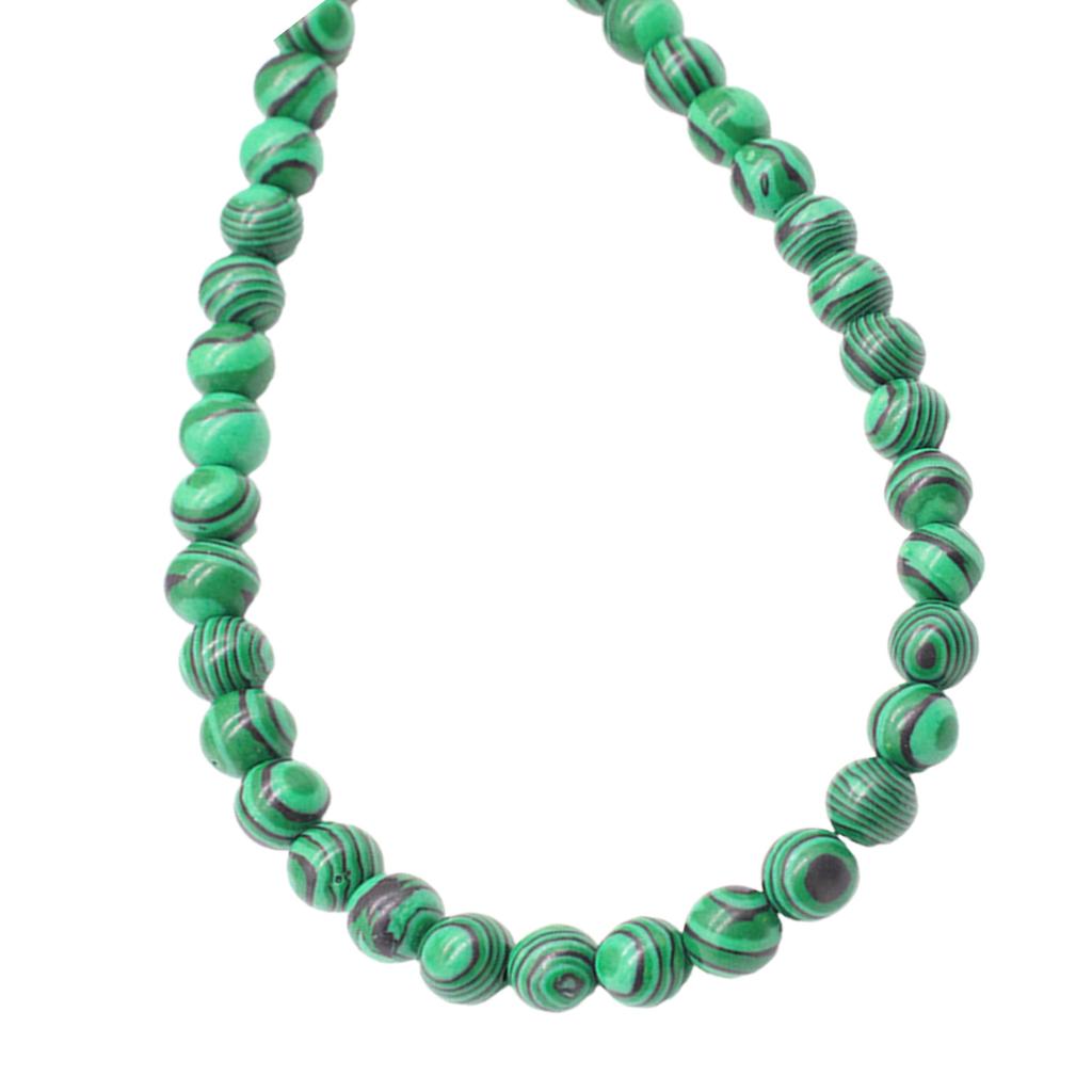 Smooth Polished Malachite Round Beads Chain For Handmade Bracelets Necklaces Safe Natural Stone Jewelry Supplies