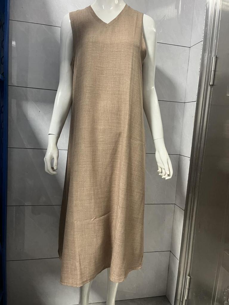 Plus Size Women's European & American Summer Cotton Linen Dress - Fashionable, Slimming Style