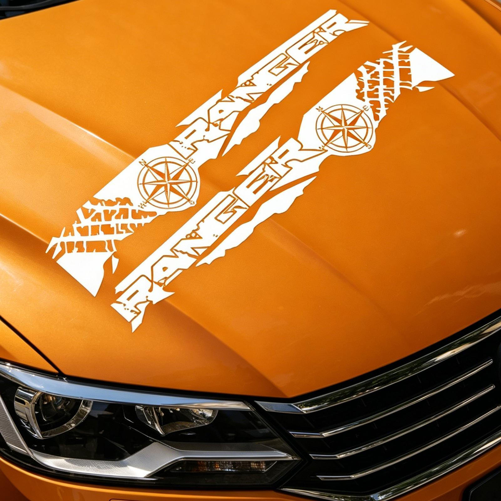 

2 Pieces Car Stickers Decals Gift Hood Decoration for SUV Truck Bus белый