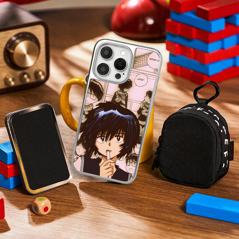 Urabe Mikoto Cute Japan Girl Pattern Phone Case for iPhone 16 15 14 13 12 11 Pro Max Sheepskin Silver-edged Protective Case