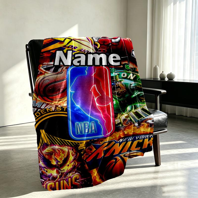 Custom Name Personalized basketball Print Blanket, Home Decor, Bedroom, Sofa, Camping, Couch, Gifts for Birthday Christmas