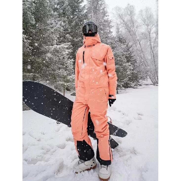 

Airpose One-piece Ski Suit Waterproof Breathable Snowboard Winter Workwear Pants Ski Jacket Women Men Snow Clothes skiing suit XXL помаранчевий