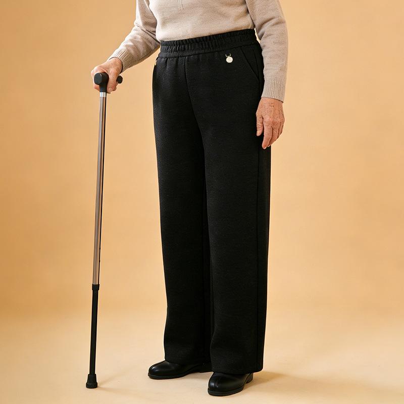 

Women s Winter Velvet Wool High-Waist Loose Fit Pants - Perfect for Middle-Aged and Elderly Moms XL (Below 108 lbs)