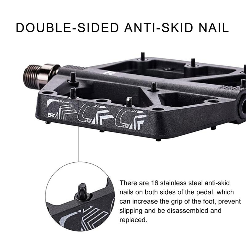 1 Paar Mountainbike-Flachpedale, Breite Antirutsch-Nylonpedale mit 9/16 Zoll gedichtetem Lager, breite Standfläche für Radfahren