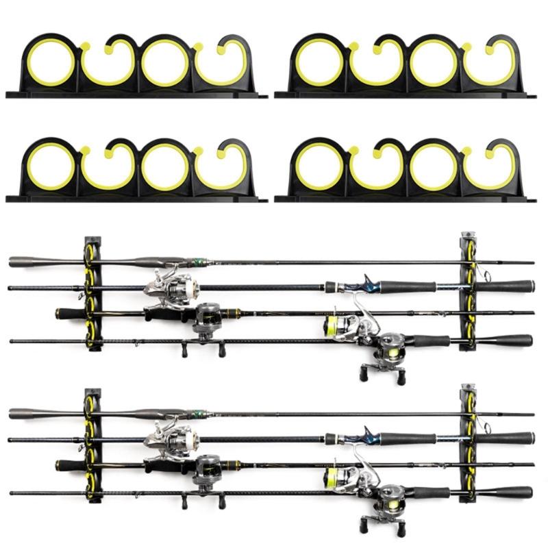 Fishing Rod Rack Holder Hanger Holds up to 8 Fishing Rods Wall Ceiling Mount for Garage Storage Organizers Display Stand