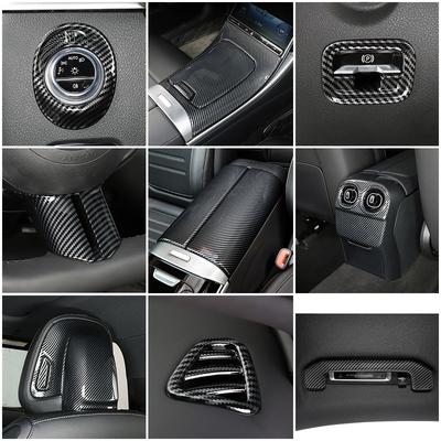 For Mercedes Benz C Class W206 C200 C220 C260 C300 2022 2023 Car Center Console Part Refit Decorate Trim Carbon Fiber