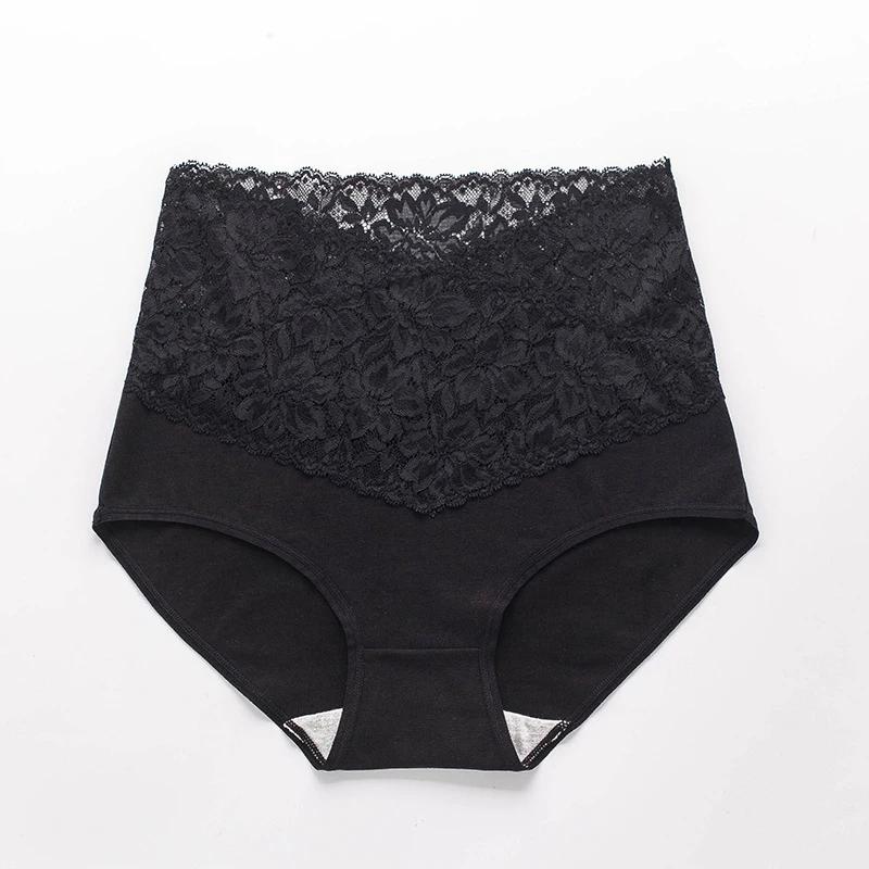 Women Sexy Lace Panties High Waist Seamless Hip Raise Cotton Briefs Underwear Female Slimming Comfort Breathable Lingerie Bragas