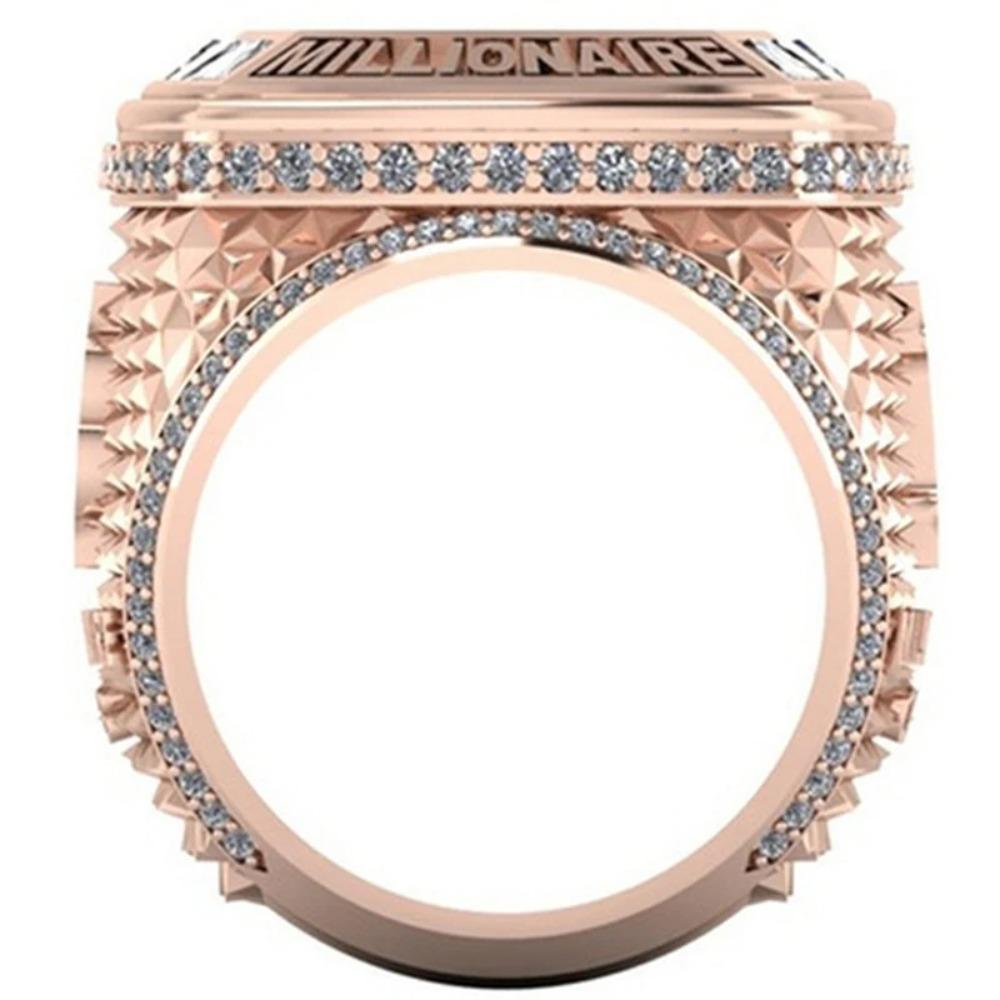 Luxurious Bitcoin Commemorative Ring Creative Metal Punk Hip-hop Rock Trend Men's and Women's Ring Party Light Luxury Gift