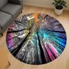 1pc Forest Sky Pattern Office Round Rugs, Under Chair Round Rugs for Living Room, Bedroom, Bathroom Decoration Carpet 091817