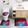 3pcs Trabzonspor2 Pattern Flannel Nonslip Absorbent Washable Decorative Bathroom Home Toilet Seat Cover Mat