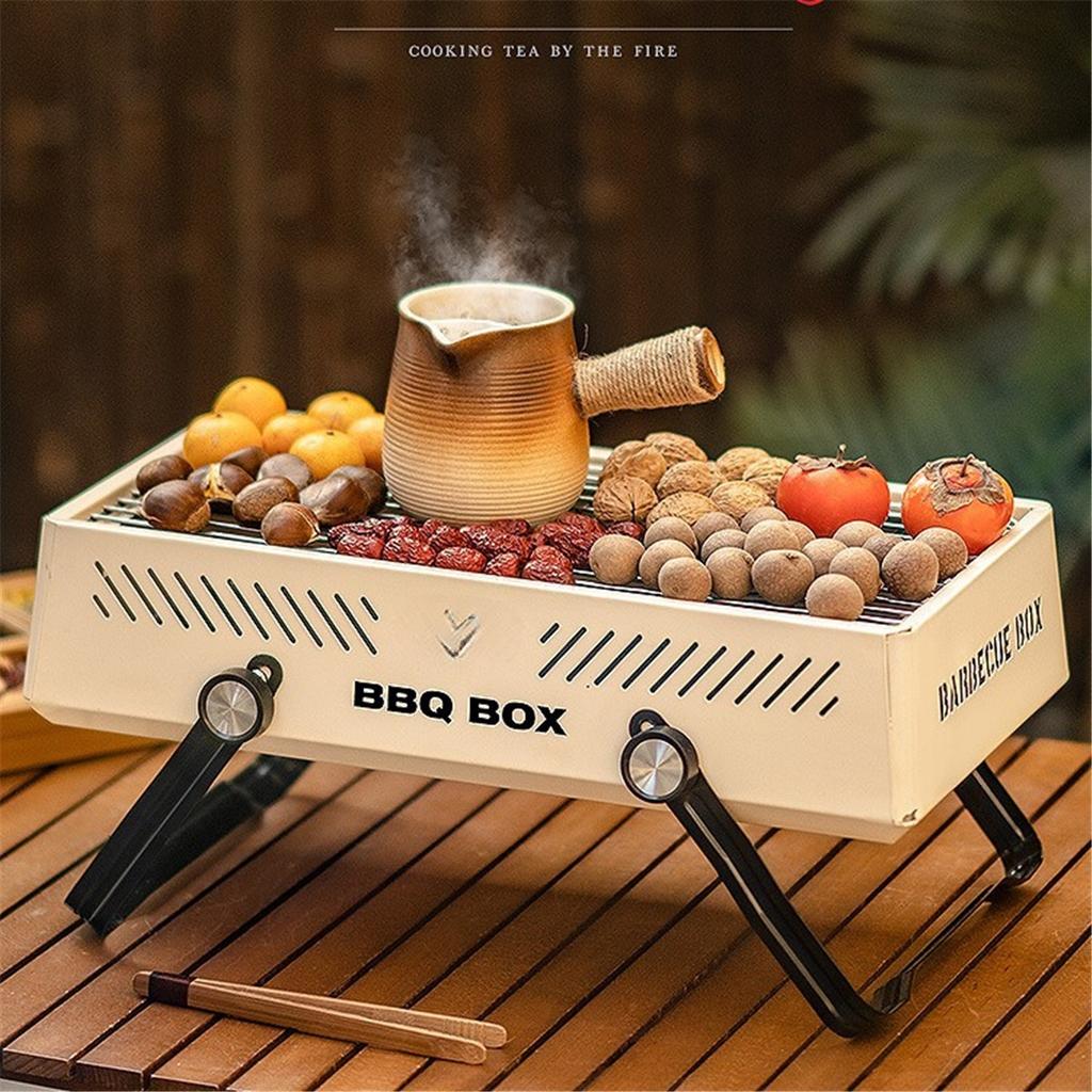 Portable BBQ Grill Stove - Outdoor Camping Cookware, Smokeless Charcoal Grill For Garden, Picnic & Family Gatherings