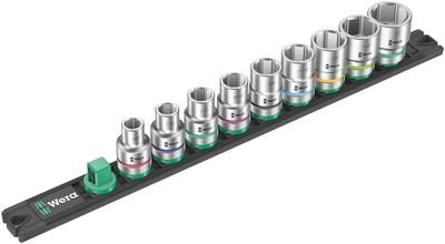 Juego de Llaves de Vaso Hexagonales WERA con Almacenamiento 005480 9 Piezas (Vaso de 1/2", Carril)
