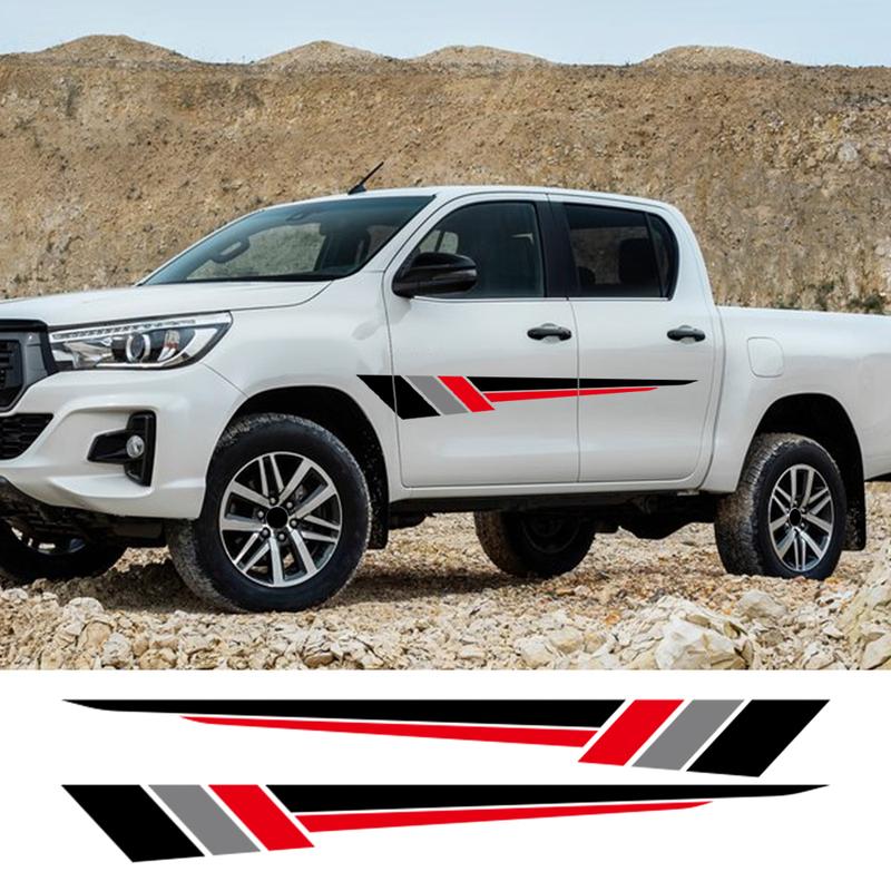 Car Graphics Stripes Sticker for Toyota Hilux Revo Vigo Rocco SR5 Door Side Colors Decor Decal Vinyl Film Cover Auto Accessories