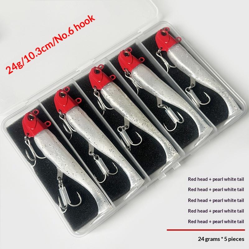 5Pcs 24G/103Mm Artificial Soft Bait Lumious/Glow Mackerel Sea Bullet Bass Snapper Fishing Lure Wobblers Swimbait Jigging Baits