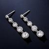 ZAKOL Gorgeous Water Drop Zirconia Long Dangle Earrings Women Sliver Color Shiny Zircon Crystal Bridal Earring Party Zircon