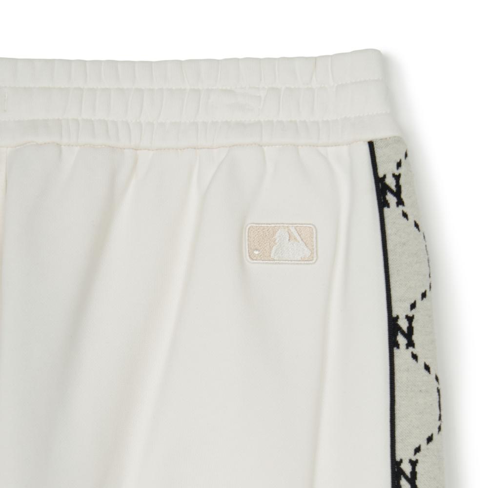 MLB New York Yankees FW24 Retro Patchwork Comfortable Simple Versatile Cuffed Casual Pants Unisex Bottoms Cream 3APTM0244-50CRS