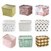 Foldable Storage Basket with Handles Waterproof Large Capacity Cotton Linen Printed