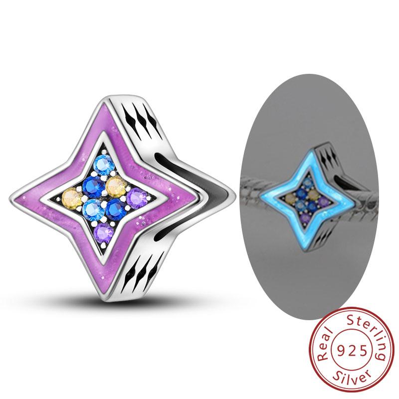 Luminous Series Copper Charms Beads Pendant Firefly Elf Paw Planet Charm Fit Original Bracelet Women Jewelry Gift