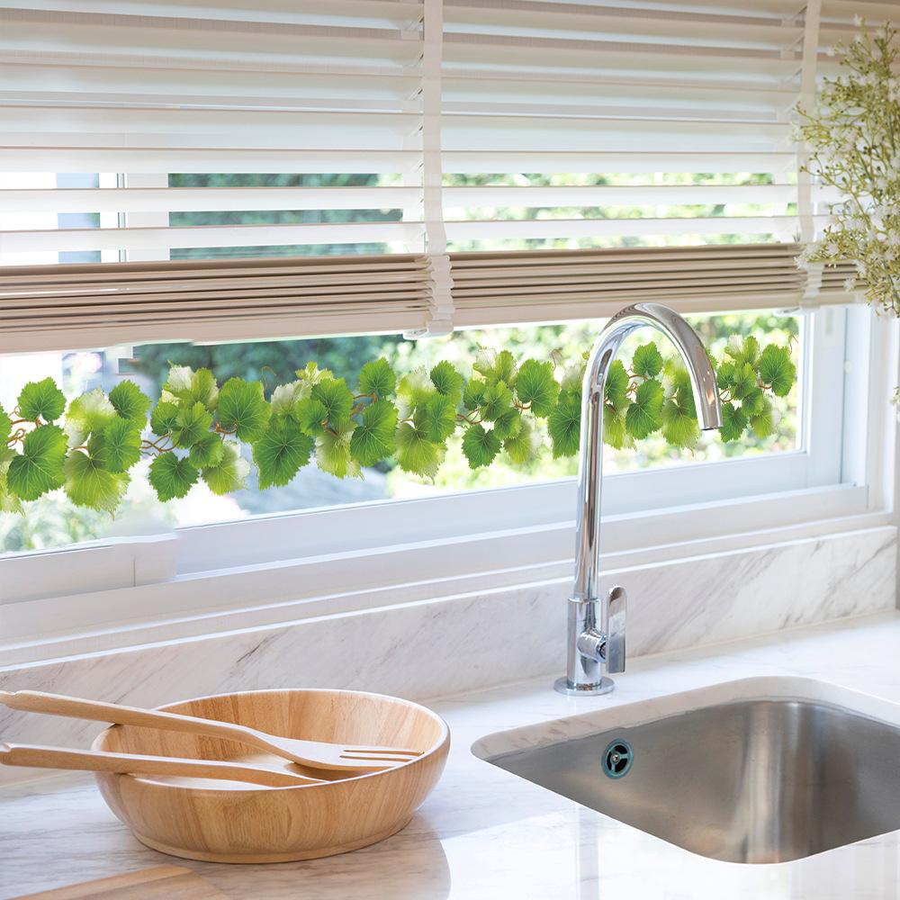 Frischer grüner Blattwein Restaurant Küchen Hintergrundwand Dekoration Wandaufkleber