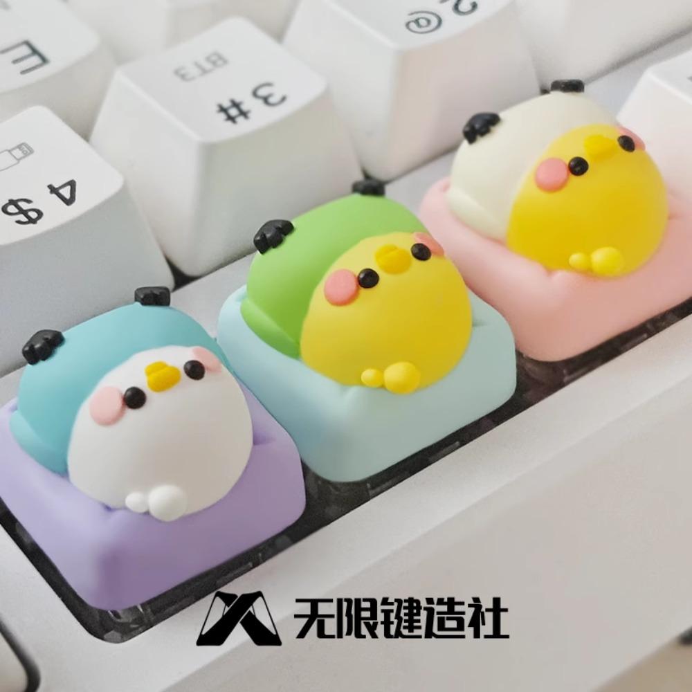 Süßer Papagei Handwerker Tastenkappe Harz Custom Anime Personalisierte Tastenkappe Gaming Tastenkappe für Mechanische Tastatur Zubehör Geschenke