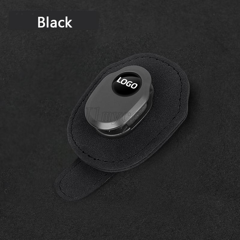 Car Leather Eyeglass Hanger Clip Sunglass Holder Car Sun Visor Sunglasses Holder and Ticket Card Clip for Car Visor