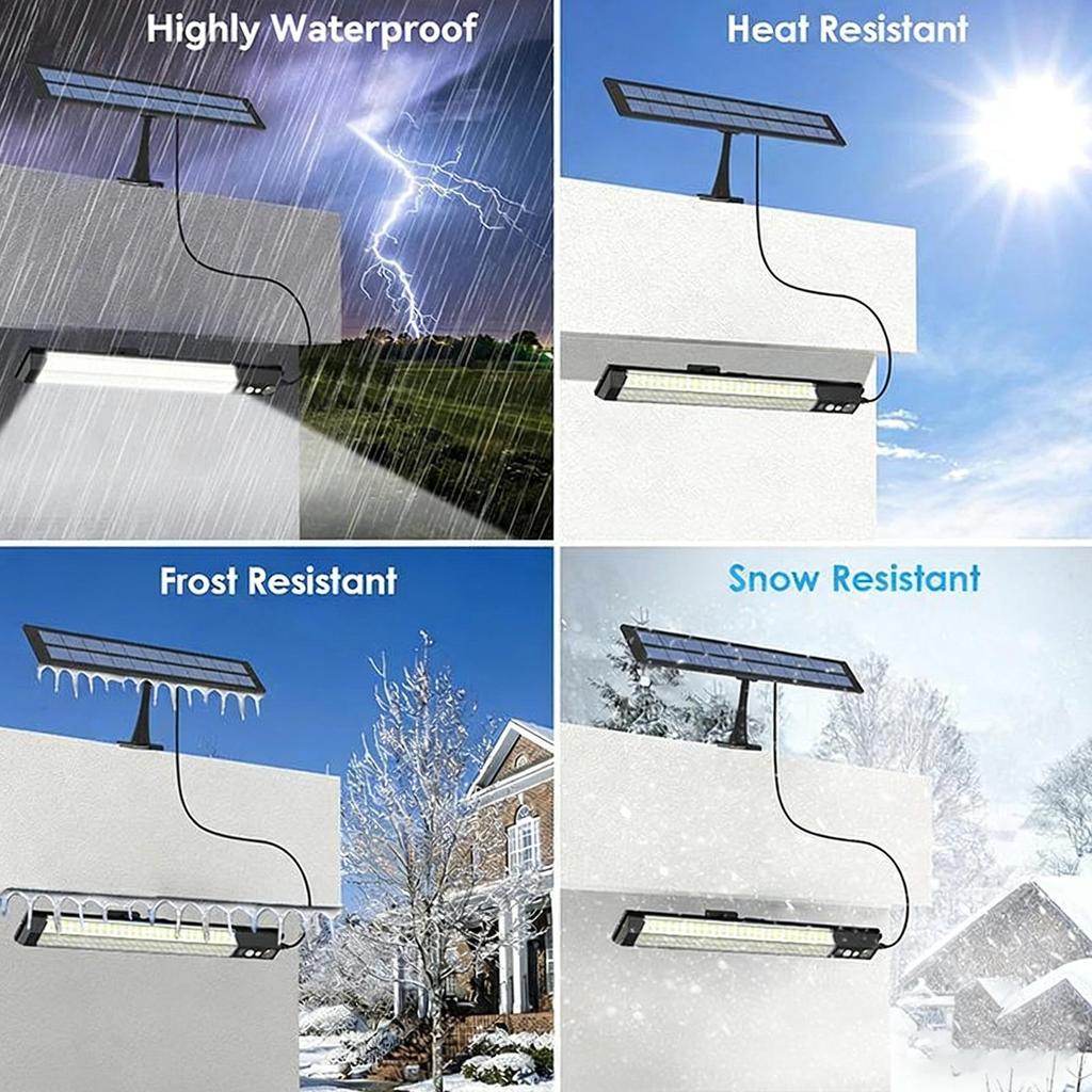 Solar Wall Light Outdoor IP68 Waterproof 3 Modes Motion Sensor Lamp with Remote Control for Garden Pathway Security Lighting