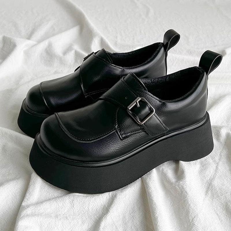 

British college style small leather shoes JK uniform single shoes women s spring new muffin thick sole increased 35
