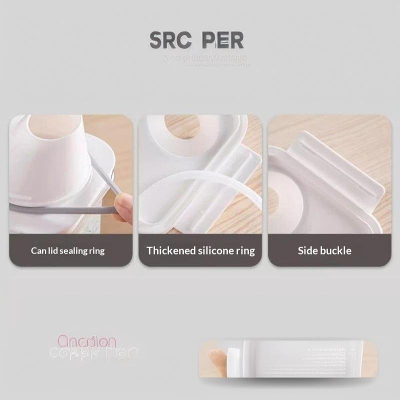 Airtight Laundry Detergent Dispenser Easy to Clean Clear Washing Powder Liquid Holder with Lid for Household Laundry Organization