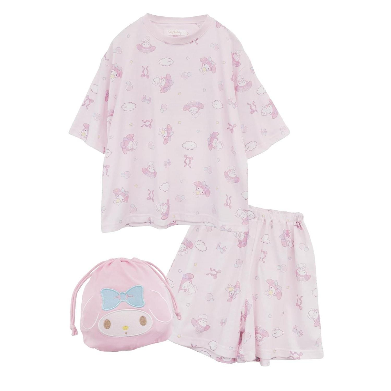 Kaitakufamily WEB exclusive Sanrio Characters kids pajamas loungewear sleep set drawstring bag short sleeve shorts summer