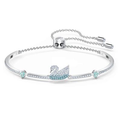 Kristall Ikone Schwan Armreif Blau Rhodiumbeschichtet 5549312