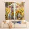 Filtering Curtains Excluding Rods Non Movable Without Batteries Catton Sheep Use Bedrooms Living Rooms Set Of 2 Made Polyester Room Decor
