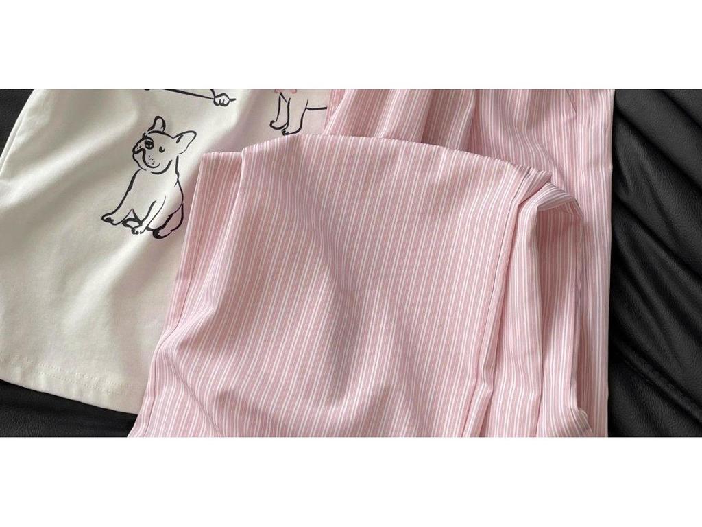 Unisex Blue Vertical Striped Casual Pants: Korean Summer Style, Floor-Length, Straight Wide-Leg, High-End Feel