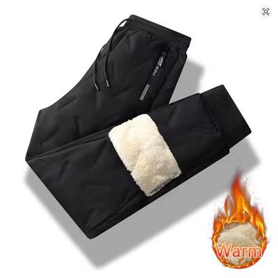 Winter Running Pant Cashmere Thicken Fleece Windproof Sweatpants Men Joggers Cotton Warm Pants Male Waterproof Thermal Trousers