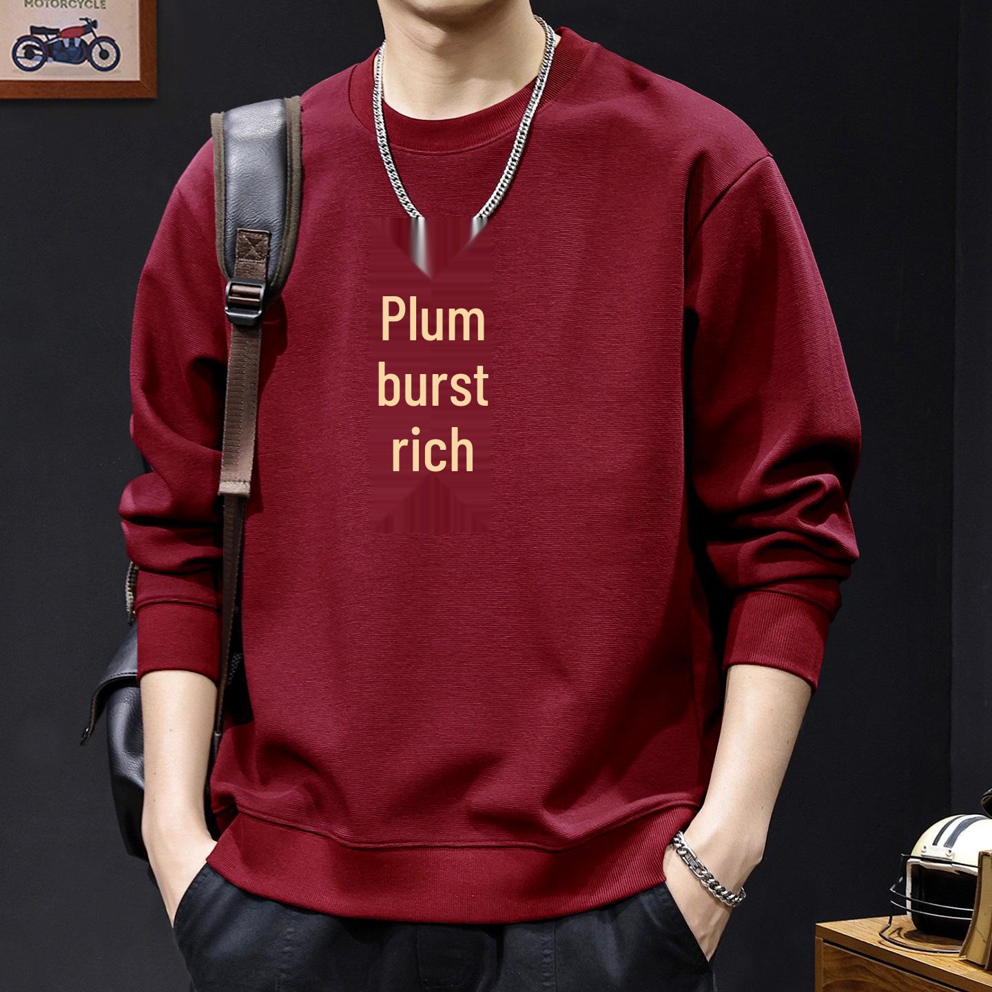 

Men s Heavyweight Trendy Loose-Fit Fleece Jacket, Plus Size, Round Neck, Long Sleeve, No Hood, Spring/Autumn American Style. M [115-140 lbs]