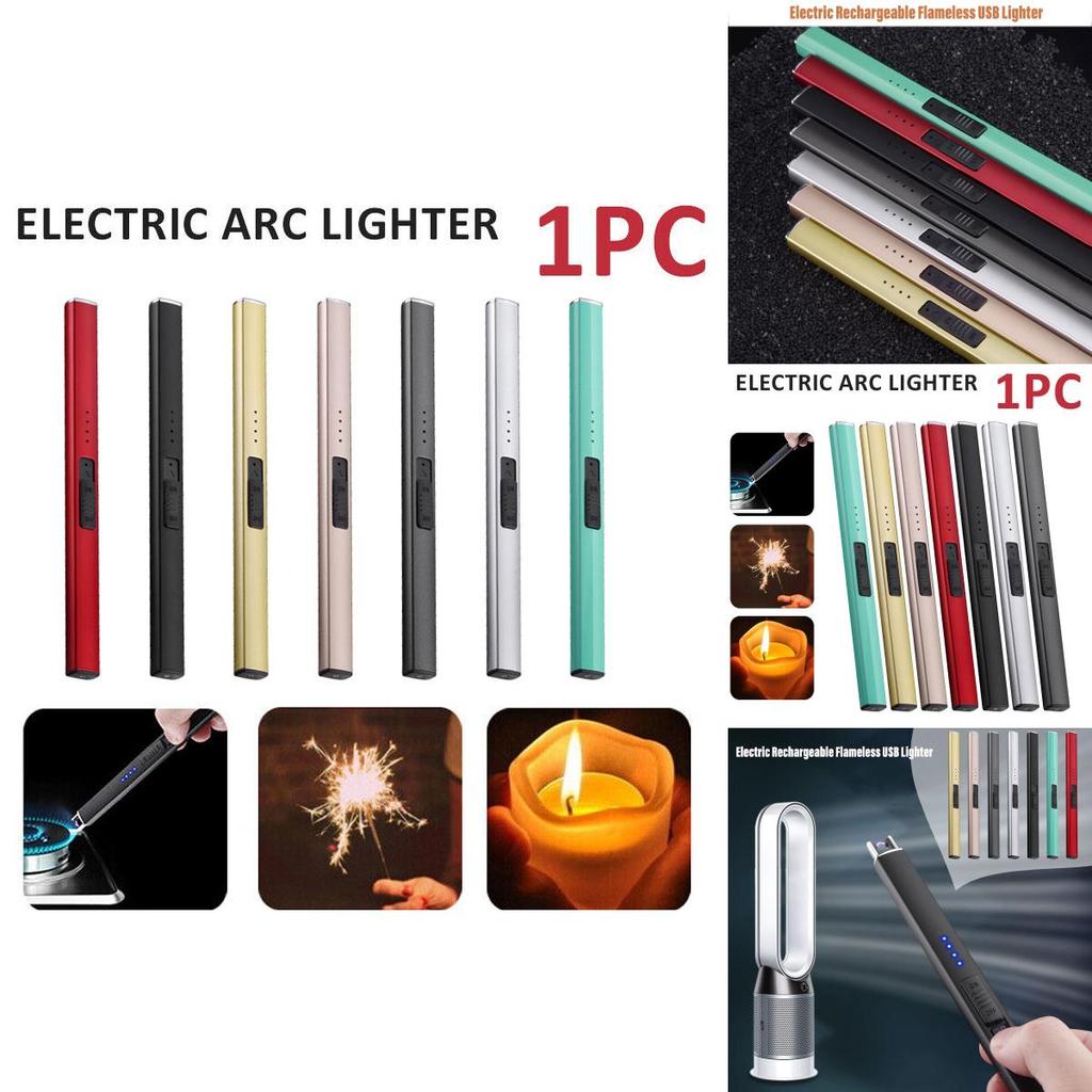 Long Handle Ignition Gun Stick Usb Arc Charging Windproof Rechargeable Metal Material Characters)