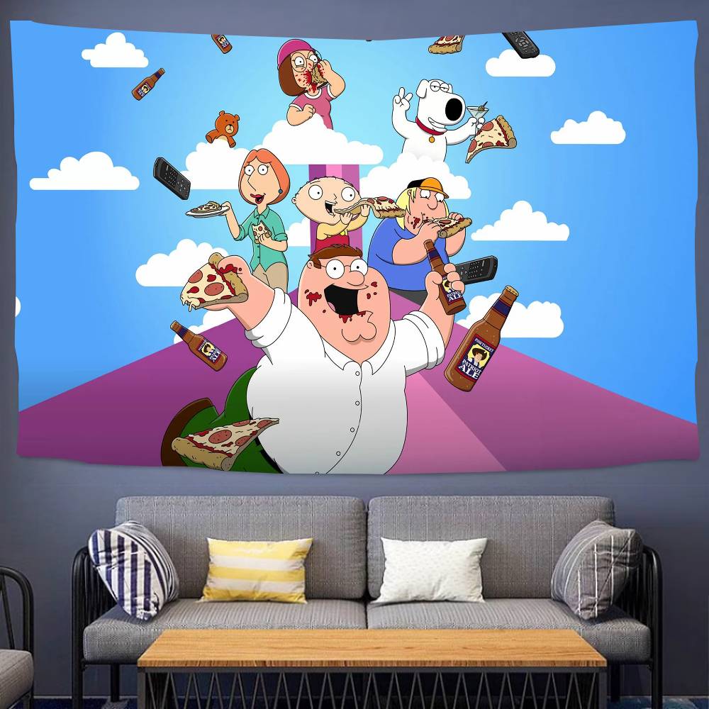 

Vintage American Cartoon Family Banner Backdrop Decoration Party Photography Background 74x94cm(29x37in)