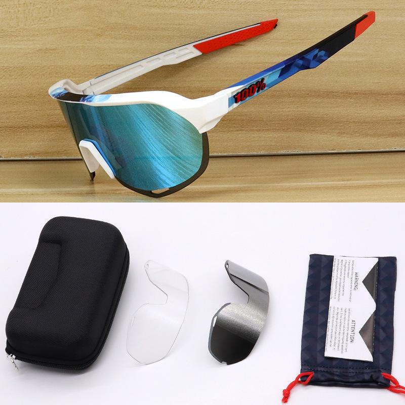 100 Radsportbrillen S3% Winddichte Sport-Sonnenbrillen für draußen Wandern Herren und Damen UV400 Schutzbrillen