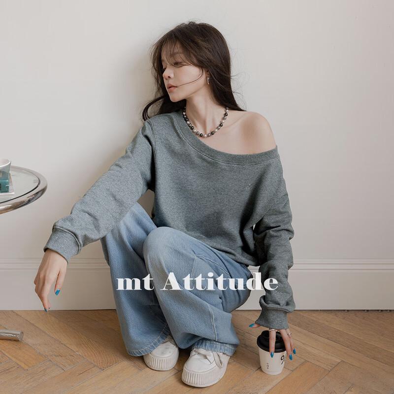 Women s Casual Off-Shoulder Embroidered Sweatshirt L