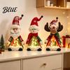 Kardan Adam Tatil Süsü Işıklı Noel Bebek Dekorasyonu Sevimli Peluş Noel Baba/Kardan Adam/Ren Geyiği Figürü Yaratıcı Şömine Dekoru ile Sıcak LED Işık