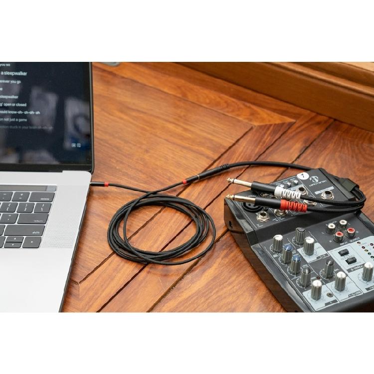 Dual 6.35mm Male To 3.5mm Female Cord 3.5mm To Dual 1/4 Audio Splitters Cable